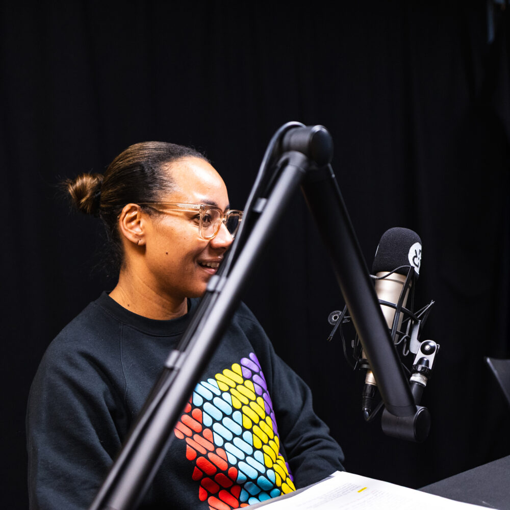 Artist Jody recording at Reform Radio