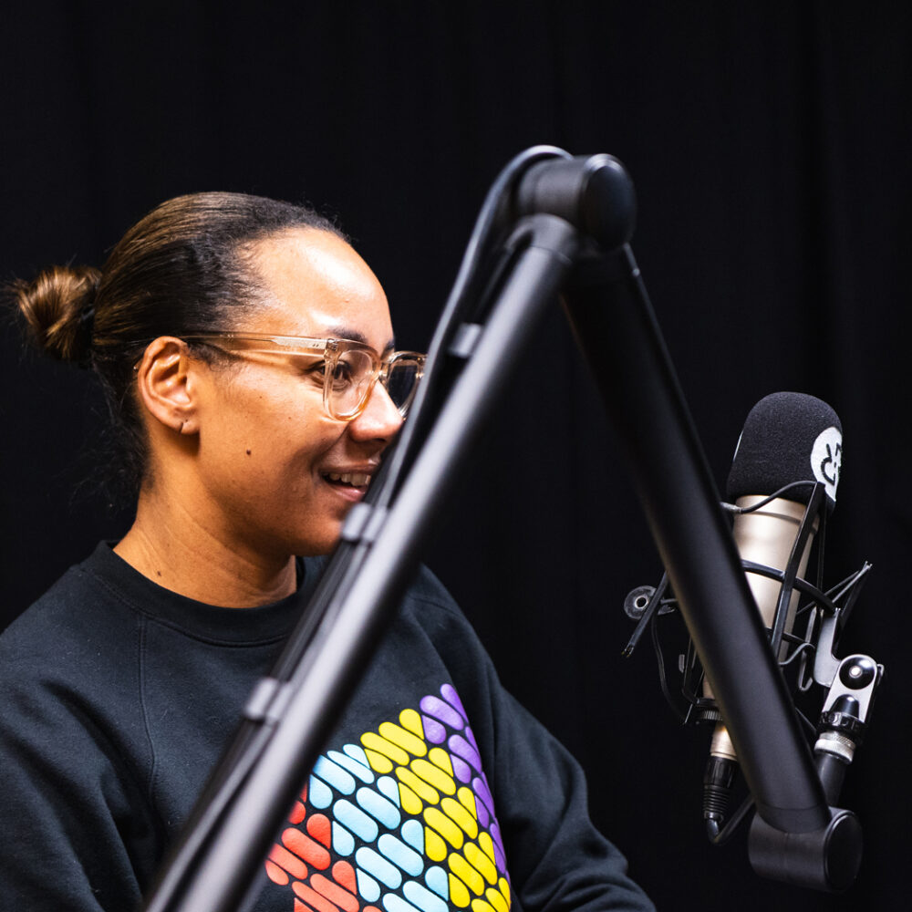 Artist Jody recording at Reform Radio