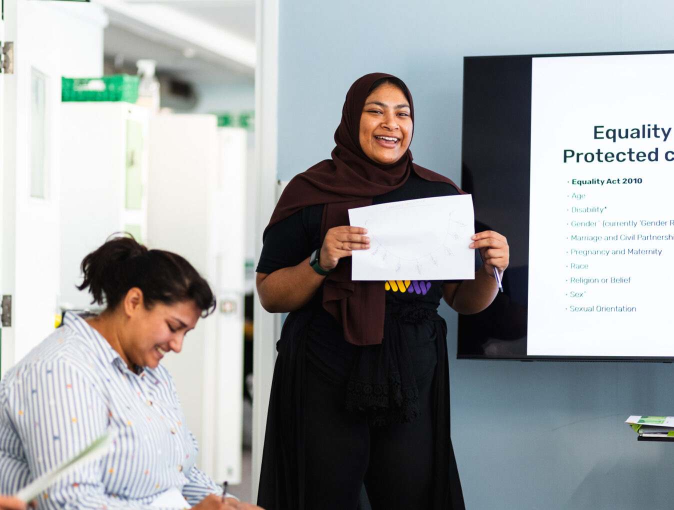 A workshop facilitator runs an Inclusion workshop.